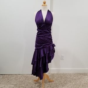 Asymmetric Halter Formal Dress